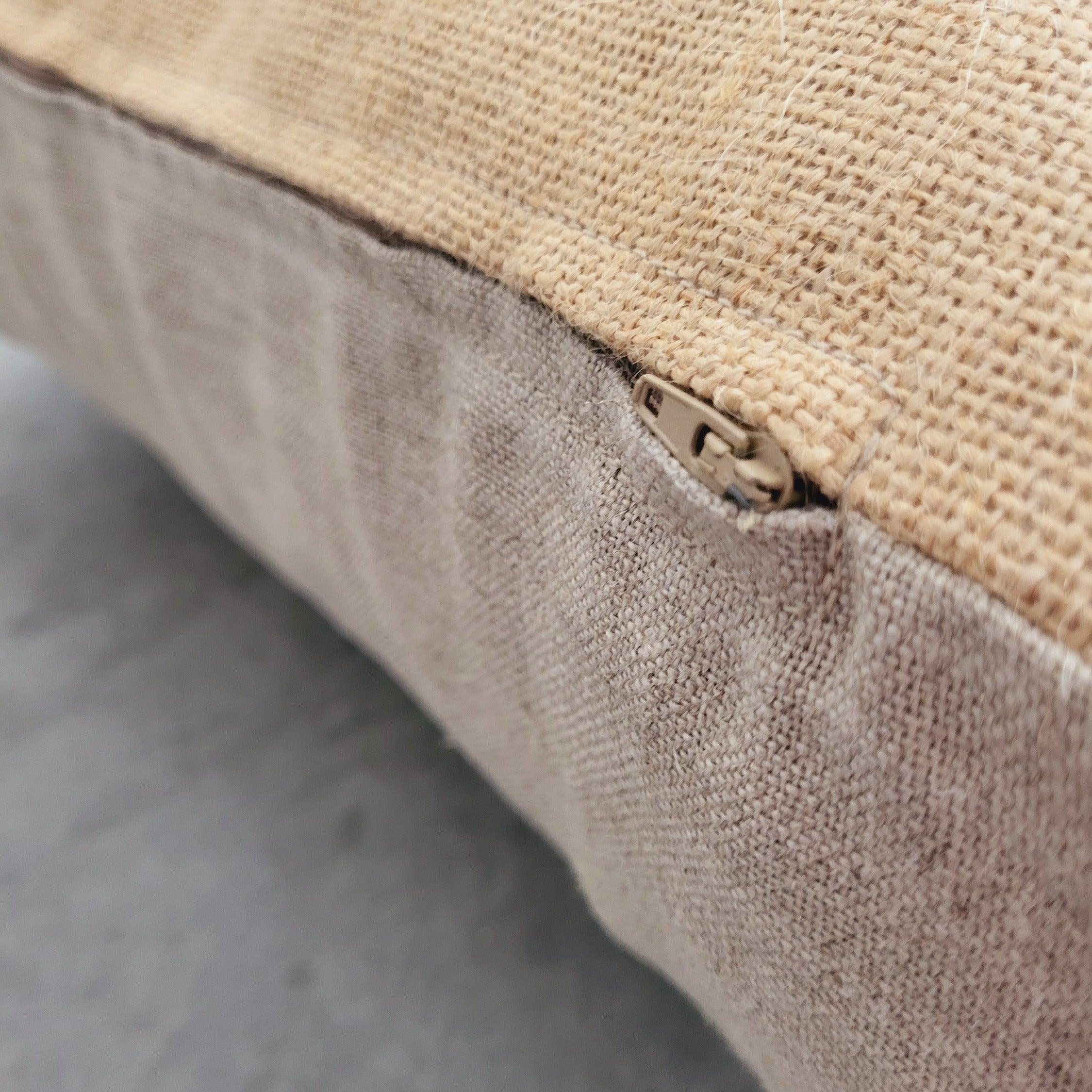 Linen cru pouf - VirtuousWares:Global