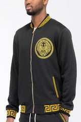 Lion Head Embroidery Status Track Jacket - VirtuousWares:Global