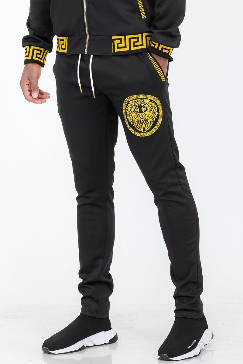 Lion Head Embroidery Status Track Pant - VirtuousWares:Global