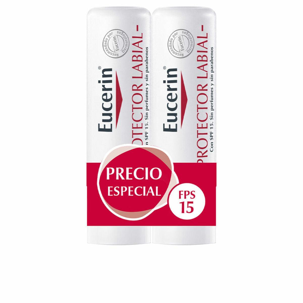 Lip balm Eucerin Protector Labial Lote 2 Units Spf 15 Pack 4,8 g - VirtuousWares:Global