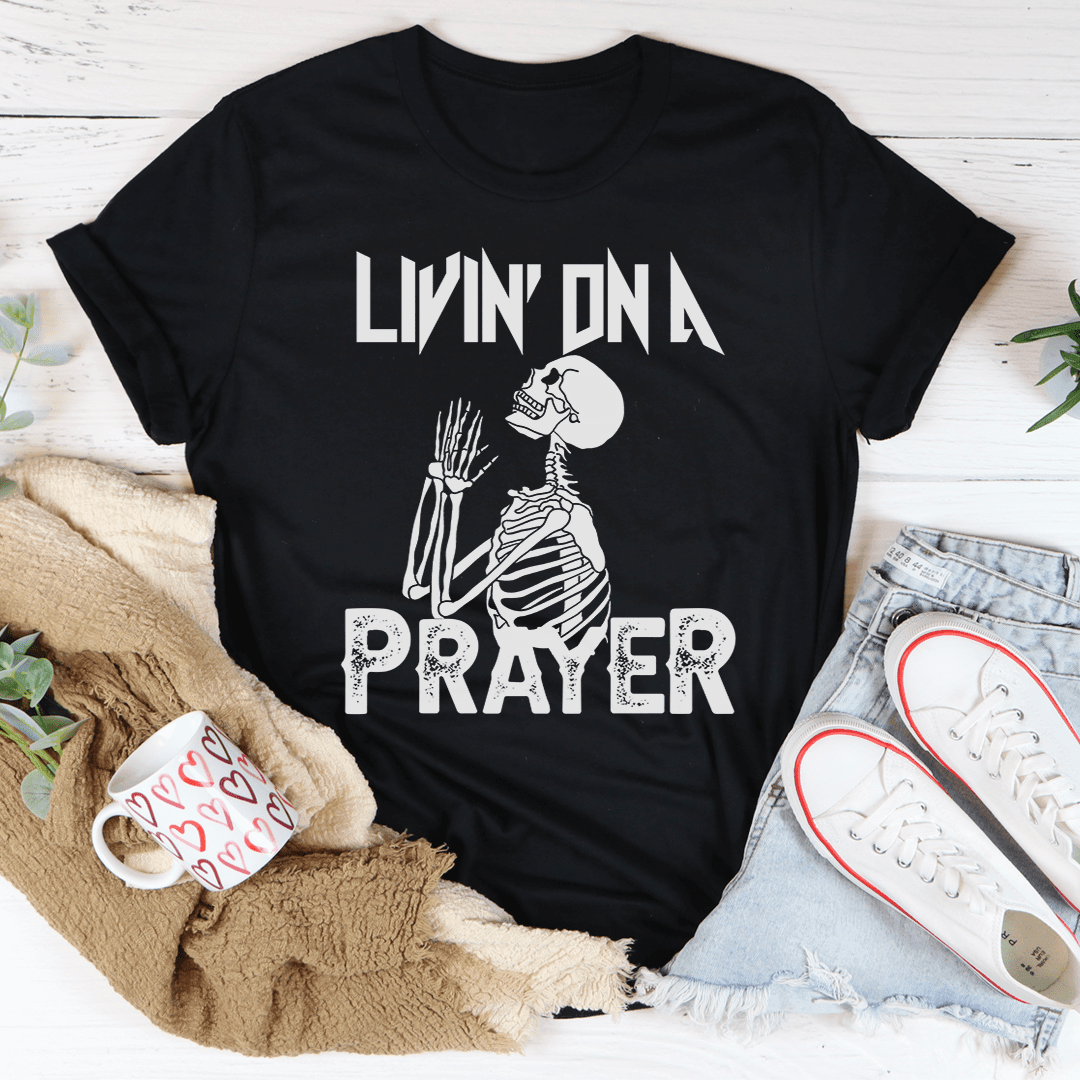 Living On A Prayer Skeleton Tee - VirtuousWares:Global