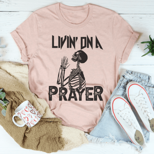 Living On A Prayer Skeleton Tee - VirtuousWares:Global