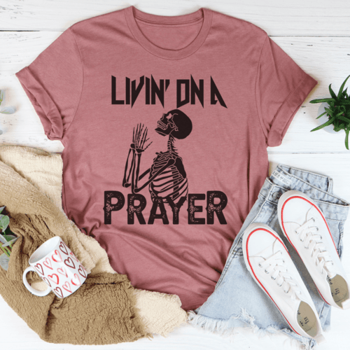 Living On A Prayer Skeleton Tee - VirtuousWares:Global