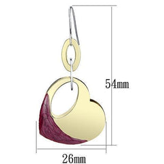 LO2693 - Gold Iron Earrings with Epoxy in Siam - VirtuousWares:Global