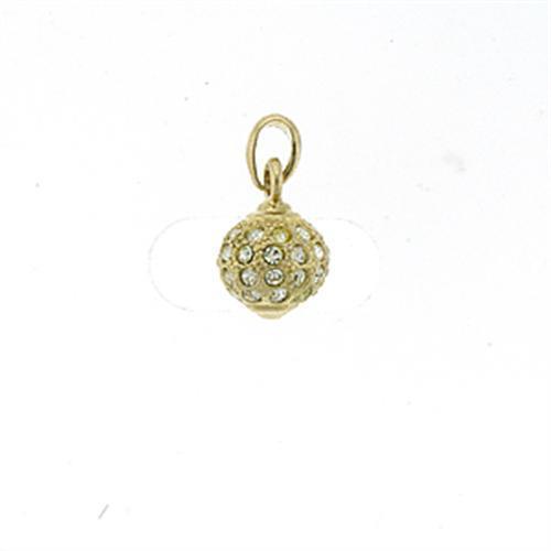 LOA391 Gold Brass Pendant with Top Grade Crystal - VirtuousWares:Global