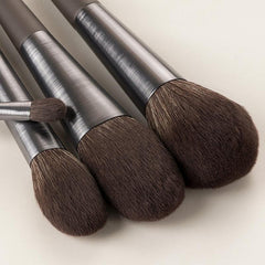 Long Brushed Aluminum Tube 9pcs Makeup Brushes Set Professional - VirtuousWares:Global