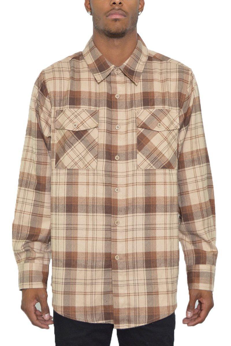 Long Sleeve Checkered Flannel Shirt - VirtuousWares:Global