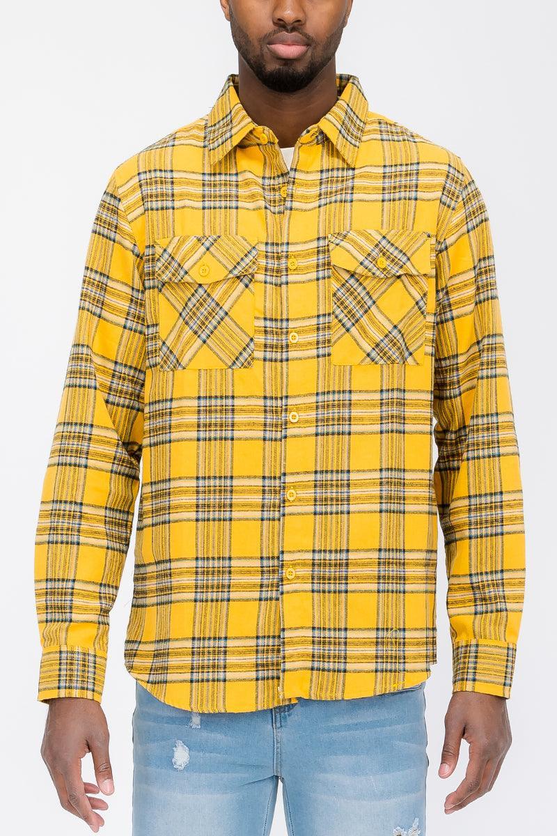 Long Sleeve Checkered Flannel Shirt - VirtuousWares:Global