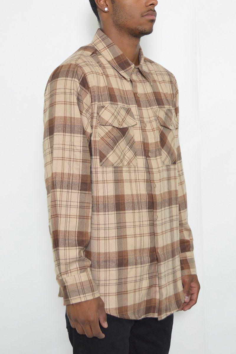 Long Sleeve Checkered Flannel Shirt - VirtuousWares:Global