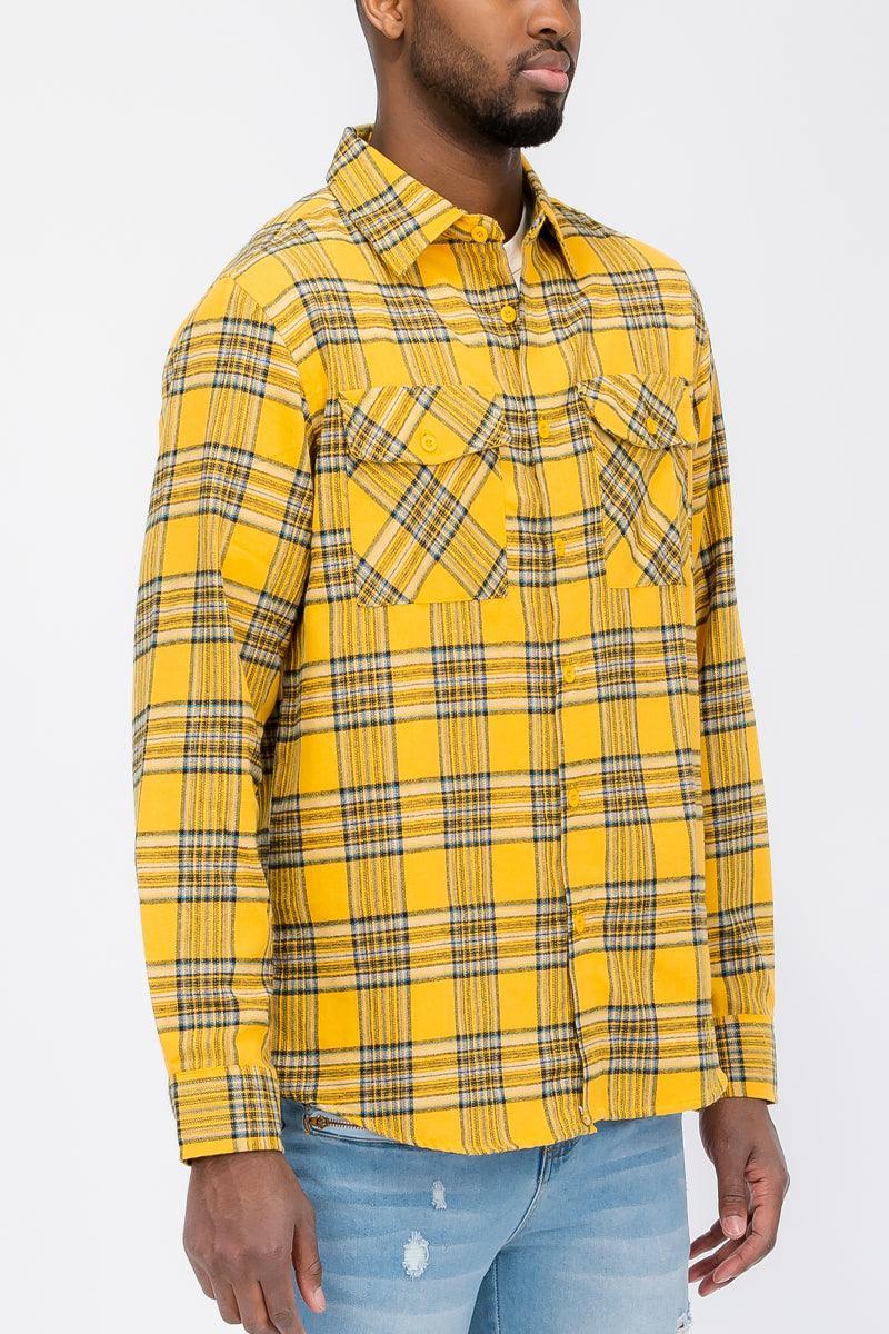 Long Sleeve Checkered Flannel Shirt - VirtuousWares:Global