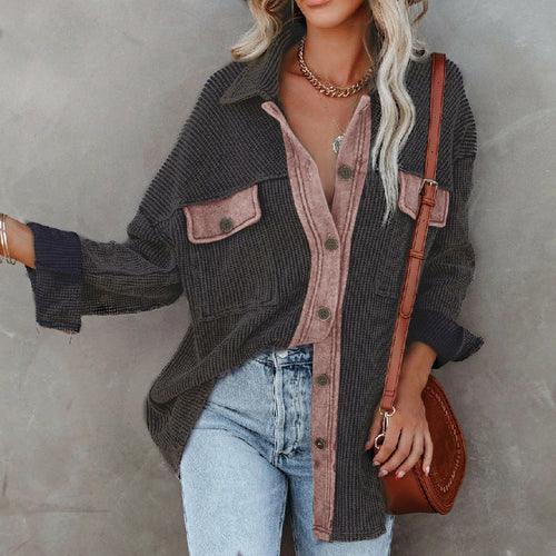 Long Sleeve Knitted Cardigan with Lapel Collar - VirtuousWares:Global