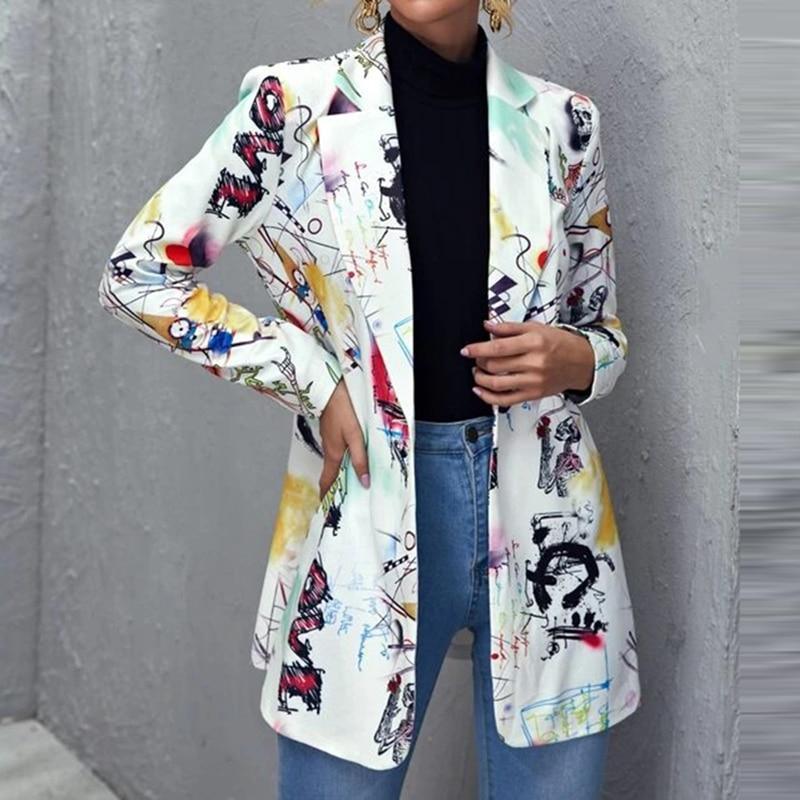 Long Sleeves Suit Jacket Elegant Fall Winter Office Lady Cardigan Coat - VirtuousWares:Global