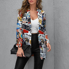Long Sleeves Suit Jacket Elegant Fall Winter Office Lady Cardigan Coat - VirtuousWares:Global