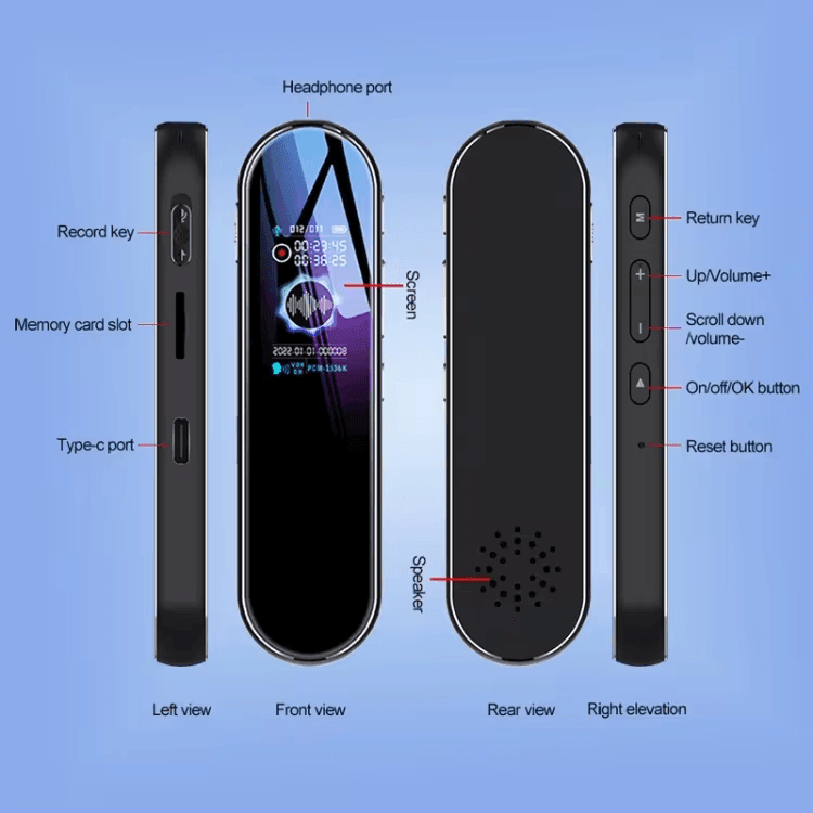 Long Standby Timer Voice Recorder HD Noise Canceling Recording Device - VirtuousWares:Global