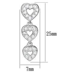 LOS722 - Rhodium 925 Sterling Silver Earrings with AAA Grade CZ in - VirtuousWares:Global