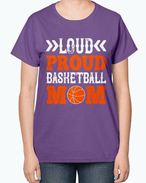 Loud & proud basketball mom- Basketball - Ladies T-Shirt - VirtuousWares:Global