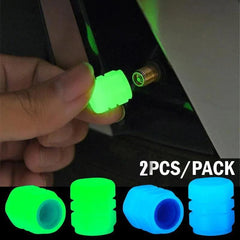 Luminous Night Glowing Motorcycle Wheel Tyre Valve Caps Decors For - VirtuousWares:Global