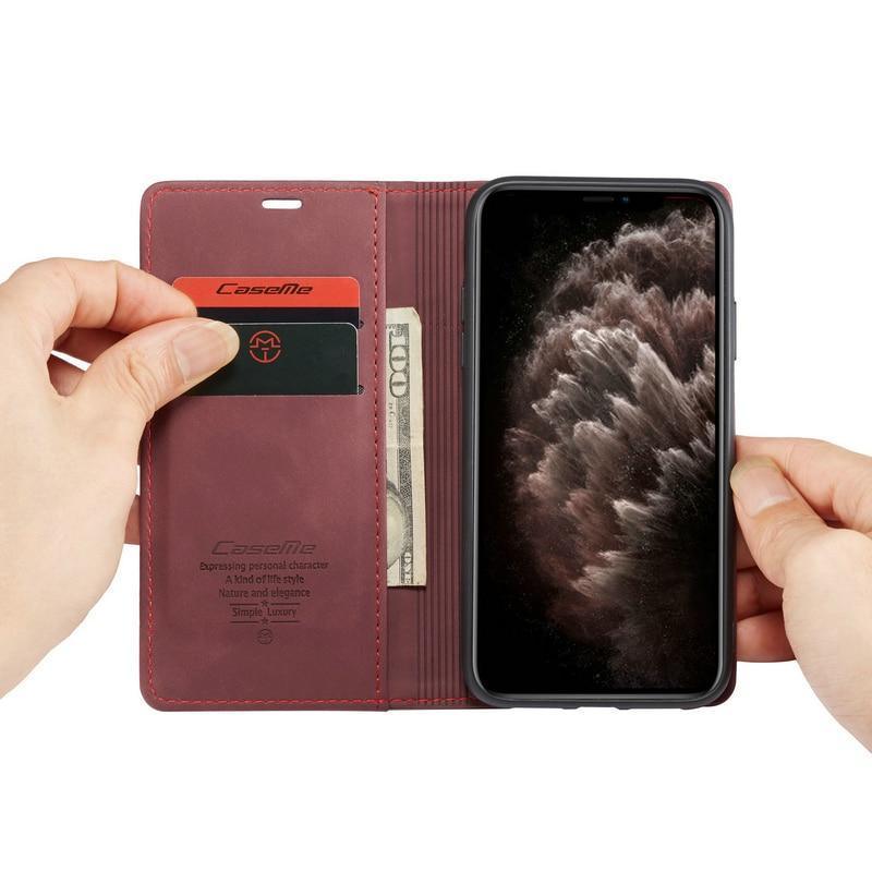 Luxury Magnetic Flip Wallet Case for iPhone 7, 8, X, 11, 12, 13 - VirtuousWares:Global