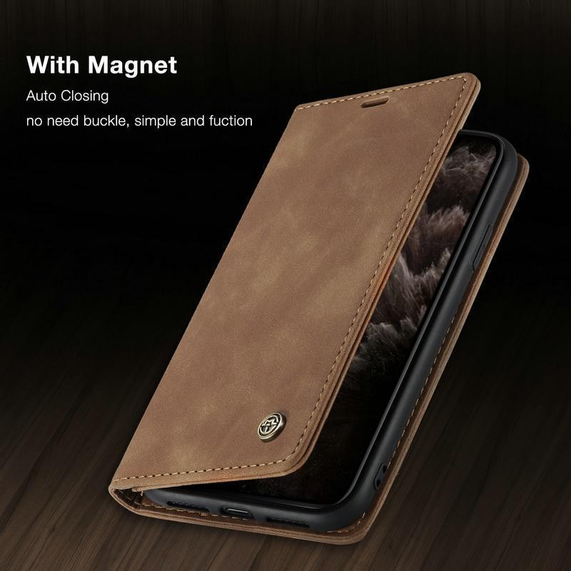 Luxury Magnetic Flip Wallet Case for iPhone 7, 8, X, 11, 12, 13 - VirtuousWares:Global
