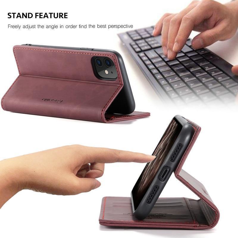 Luxury Magnetic Flip Wallet Case for iPhone 7, 8, X, 11, 12, 13 - VirtuousWares:Global