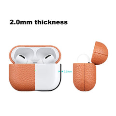 Lychee Leather Earphone Case Orange Fit - VirtuousWares:Global