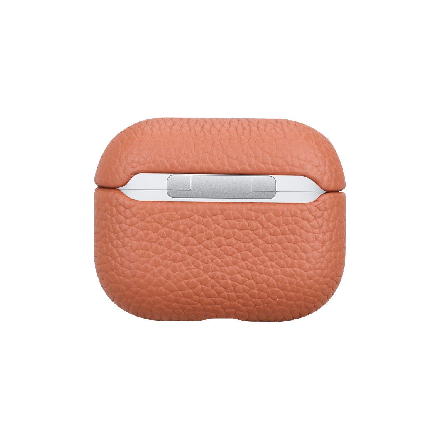 Lychee Leather Earphone Case Orange Fit - VirtuousWares:Global