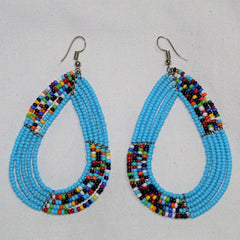 Maasai Beaded Earrings Black African handcrafted earrings (crystal - VirtuousWares:Global