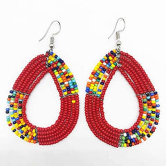 Maasai Beaded Earrings Black African handcrafted earrings - VirtuousWares:Global