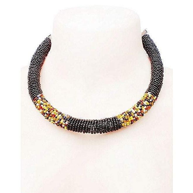 Maasai round beaded choker Necklace - VirtuousWares:Global