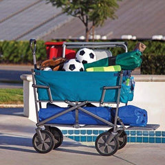 Mac Sports Heavy Duty Steel Double Decker Collapsible Yard Cart Wagon - VirtuousWares:Global