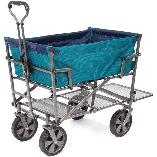 Mac Sports Heavy Duty Steel Double Decker Collapsible Yard Cart Wagon - VirtuousWares:Global