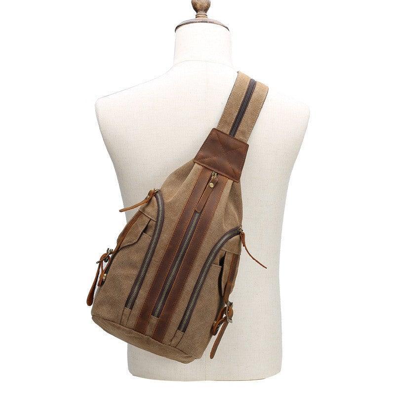 Male Multifunctional Retro Canvas Crossbody Bag - VirtuousWares:Global