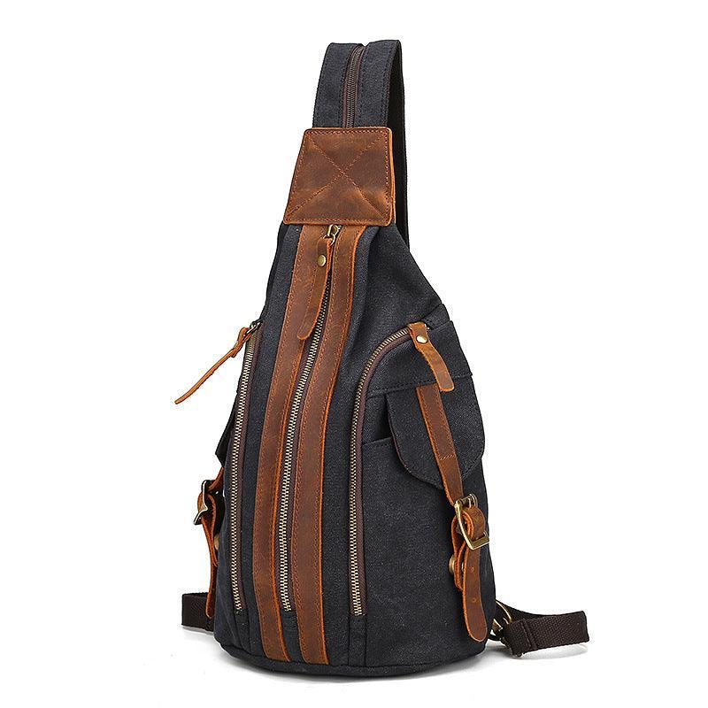 Male Multifunctional Retro Canvas Crossbody Bag - VirtuousWares:Global