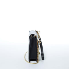 Mary Mini Crossbody Bag Black Leopard Leather Wristlet - VirtuousWares:Global