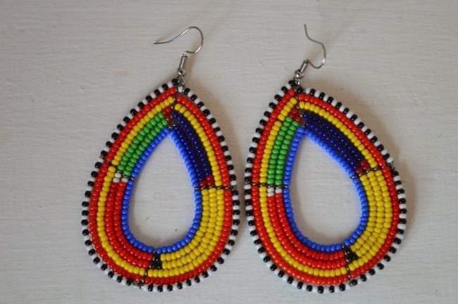 Masai Beads Drop Earrings handcrafted African earrings - VirtuousWares:Global