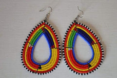 Masai Beads Drop Earrings handcrafted African earrings - VirtuousWares:Global