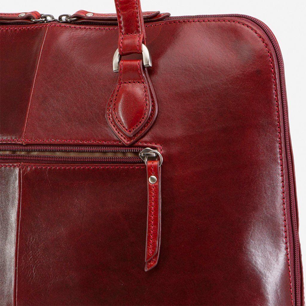 Medium Leather Laptop Handbag, Rust - VirtuousWares:Global