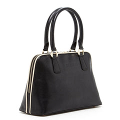 Melissa Saffiano Leather Satchel Bag Black - VirtuousWares:Global