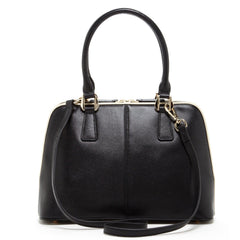 Melissa Saffiano Leather Satchel Bag Black - VirtuousWares:Global