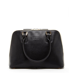 Melissa Saffiano Leather Satchel Bag Black - VirtuousWares:Global