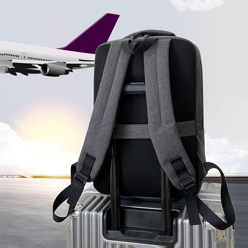 Men's Backpack Multifunction USB Charging Bag Waterproof Oxford Cloth - VirtuousWares:Global