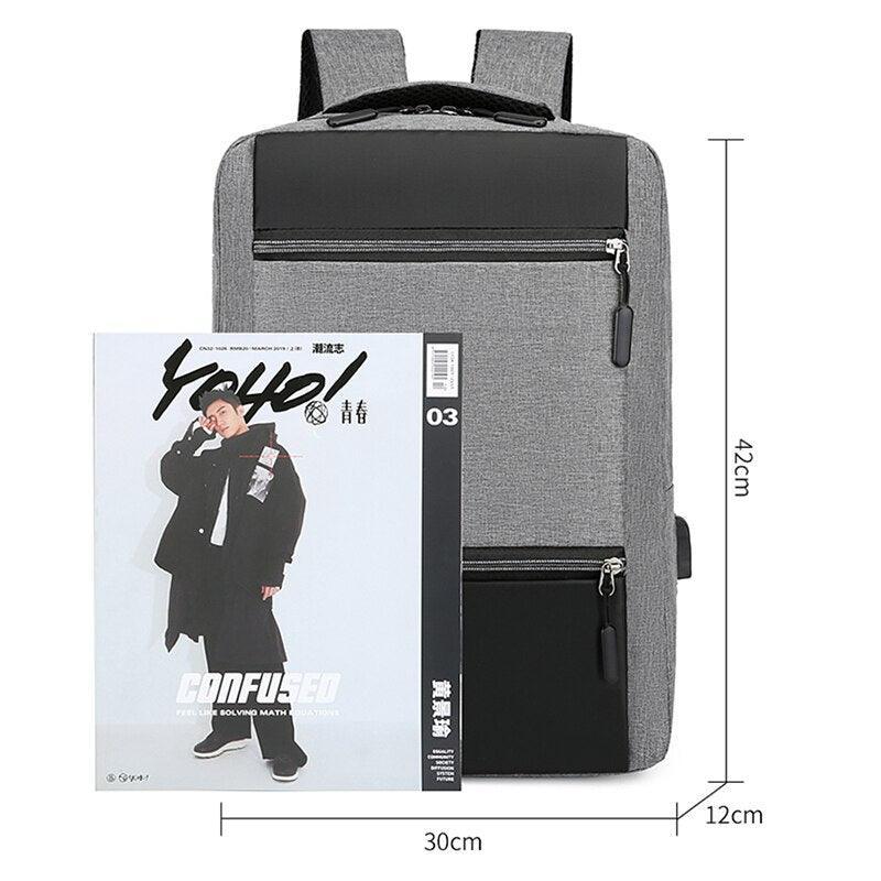 Men's Backpack USB Charging Bag Male Multifunction Waterproof Rucksack - VirtuousWares:Global