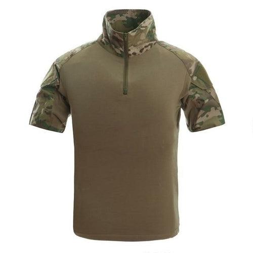 Mens Camouflage Tactical T Shirts Summer Short Sleeve Airsoft Army - VirtuousWares:Global