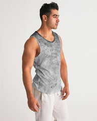 Mens Graphic Tank Top, Black & Gray Grunge Print - VirtuousWares:Global