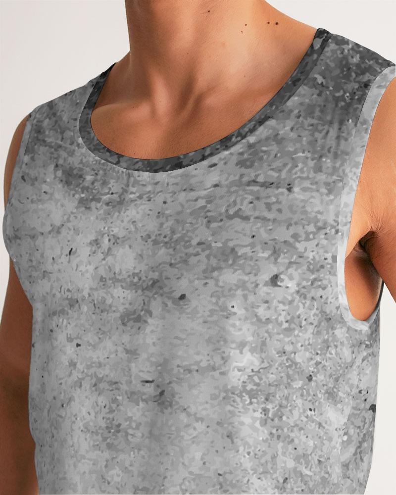 Mens Graphic Tank Top, Black & Gray Grunge Print - VirtuousWares:Global