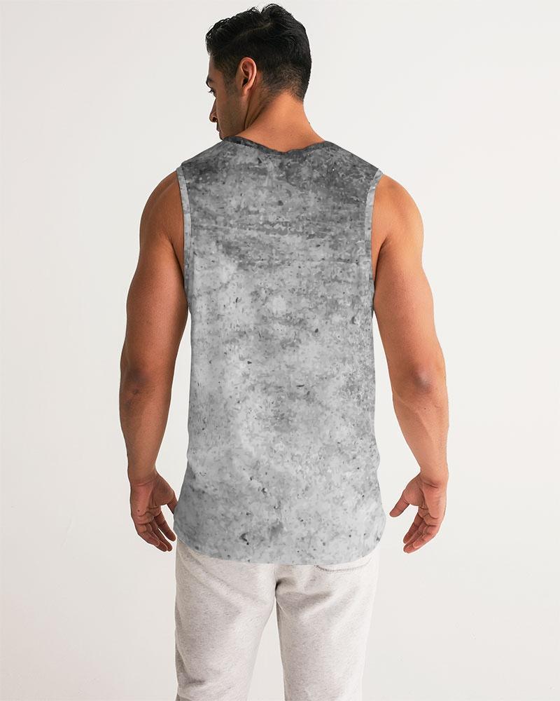 Mens Graphic Tank Top, Black & Gray Grunge Print - VirtuousWares:Global