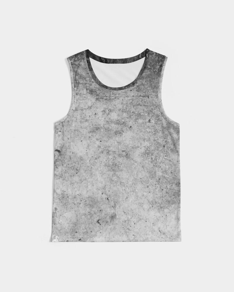 Mens Graphic Tank Top, Black & Gray Grunge Print - VirtuousWares:Global