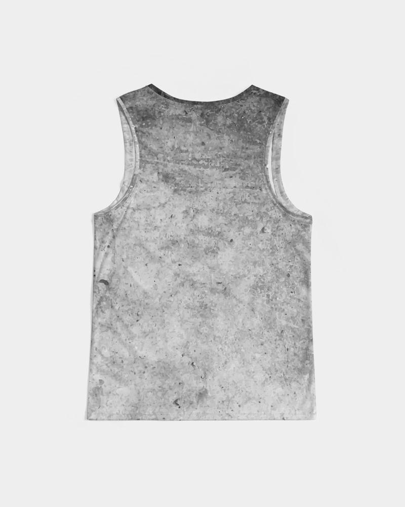 Mens Graphic Tank Top, Black & Gray Grunge Print - VirtuousWares:Global