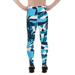 Mens Leggings - Blue Surf Tropical Palm Trees - VirtuousWares:Global