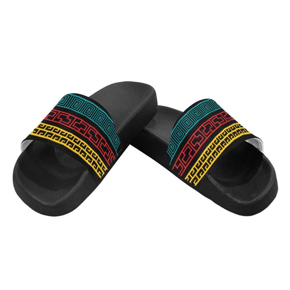 Mens Slide Sandals, Multicolor Print - VirtuousWares:Global